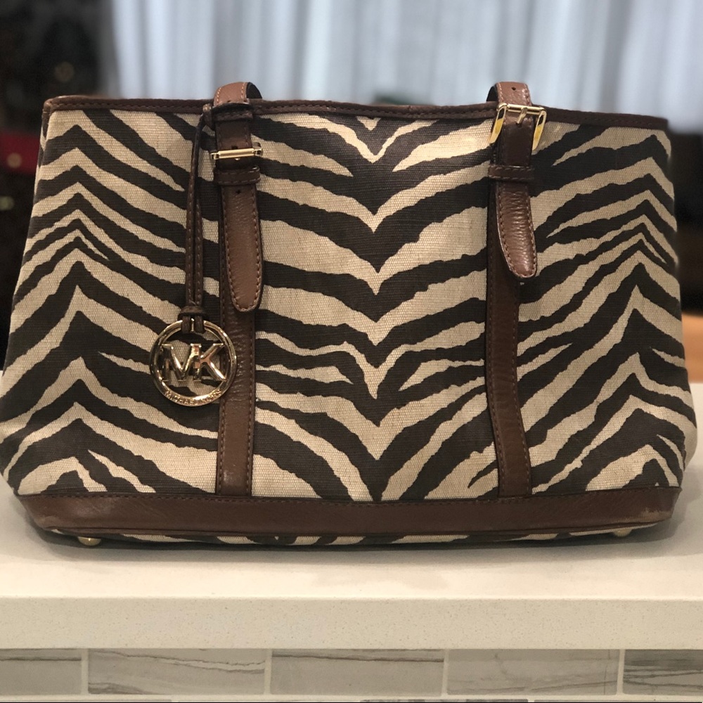 Michael Kors Zebra Canvas Tote
